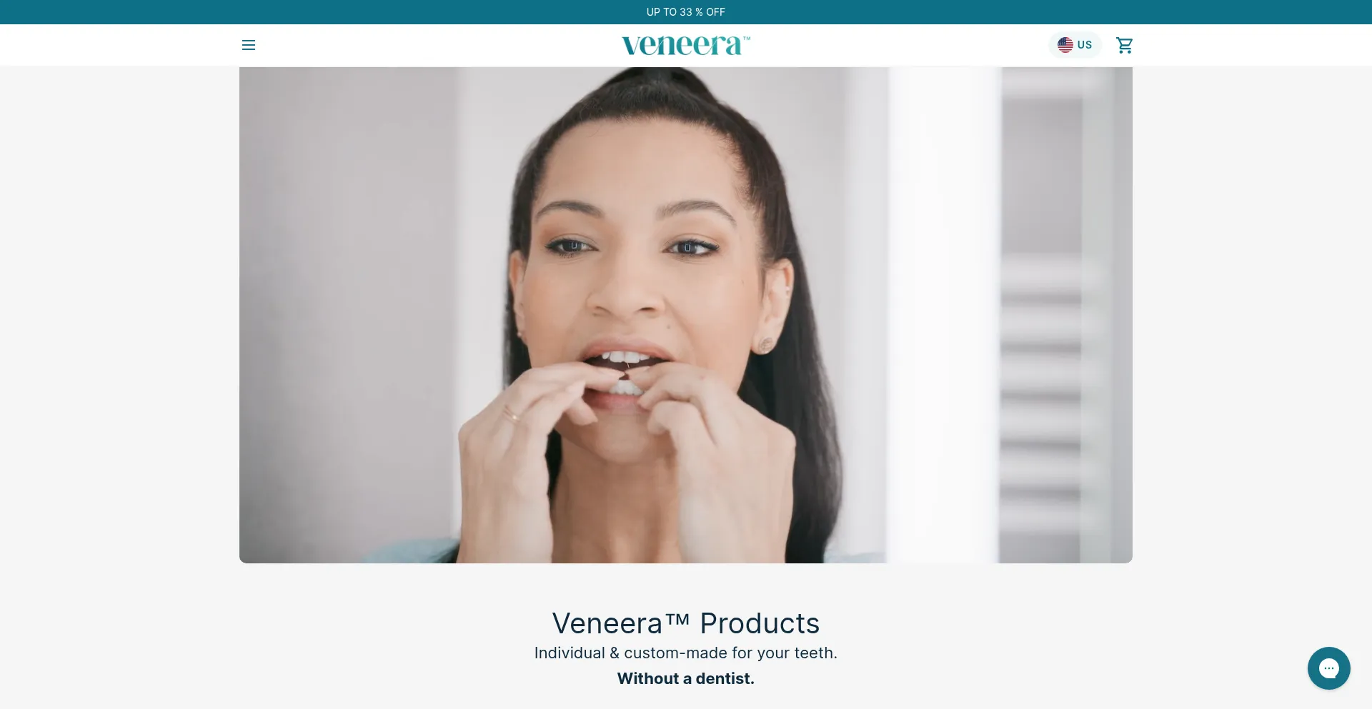 Website screenshot of Veneera.com
