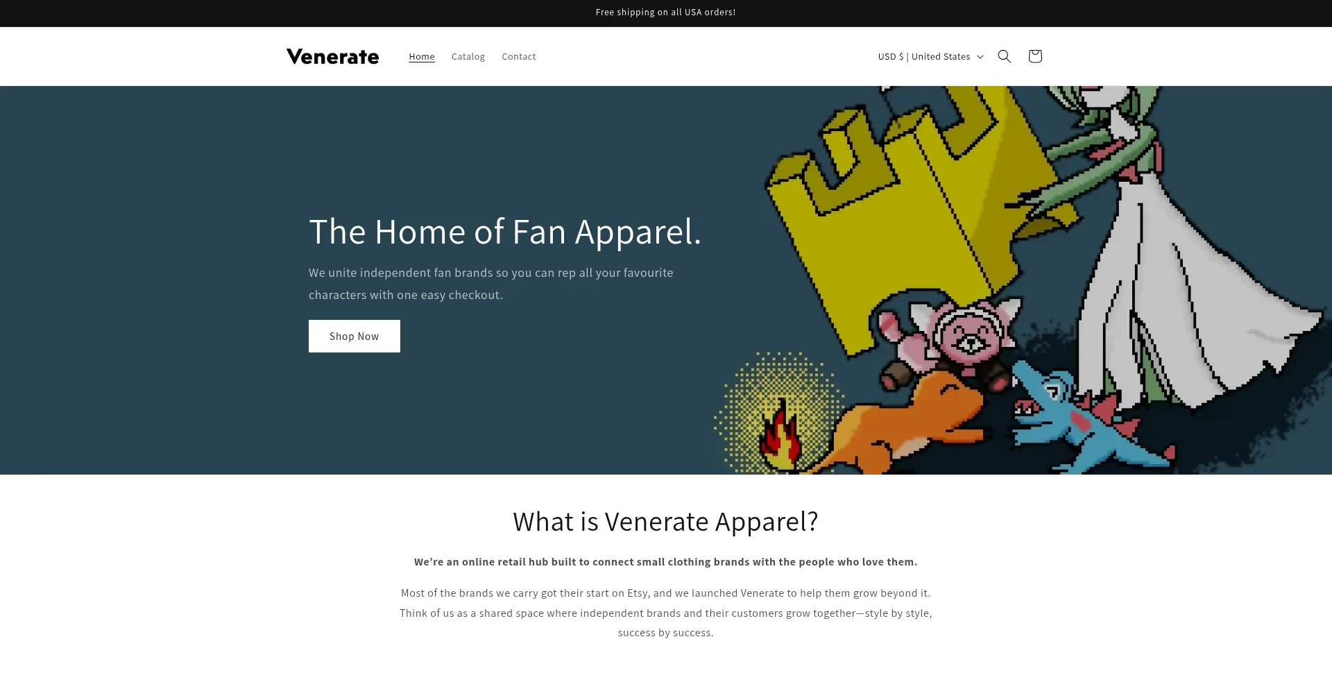 Venerateapparel.com Screenshot