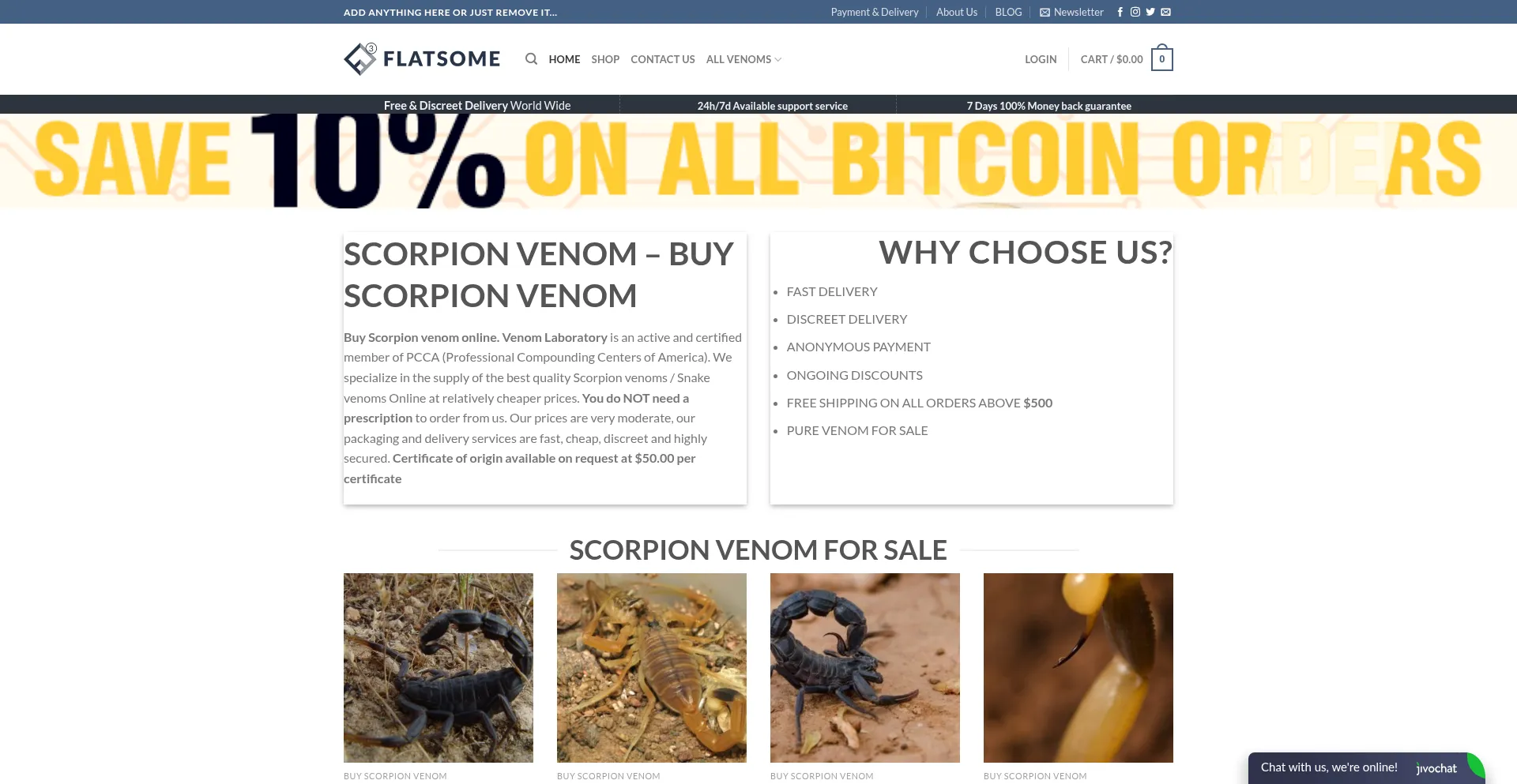 Website screenshot of Venomlaboratory.com