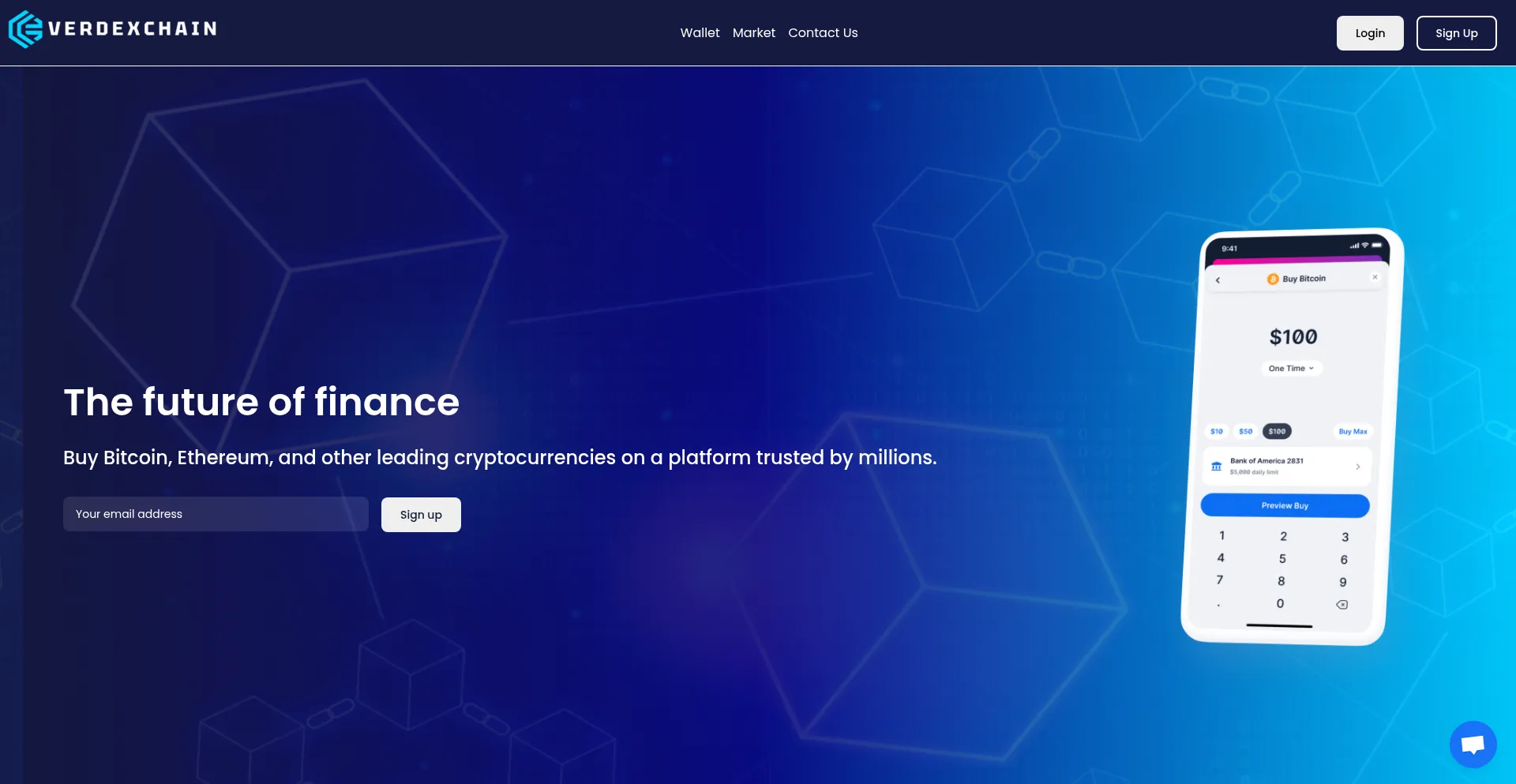 Website screenshot of Verdexchain.com