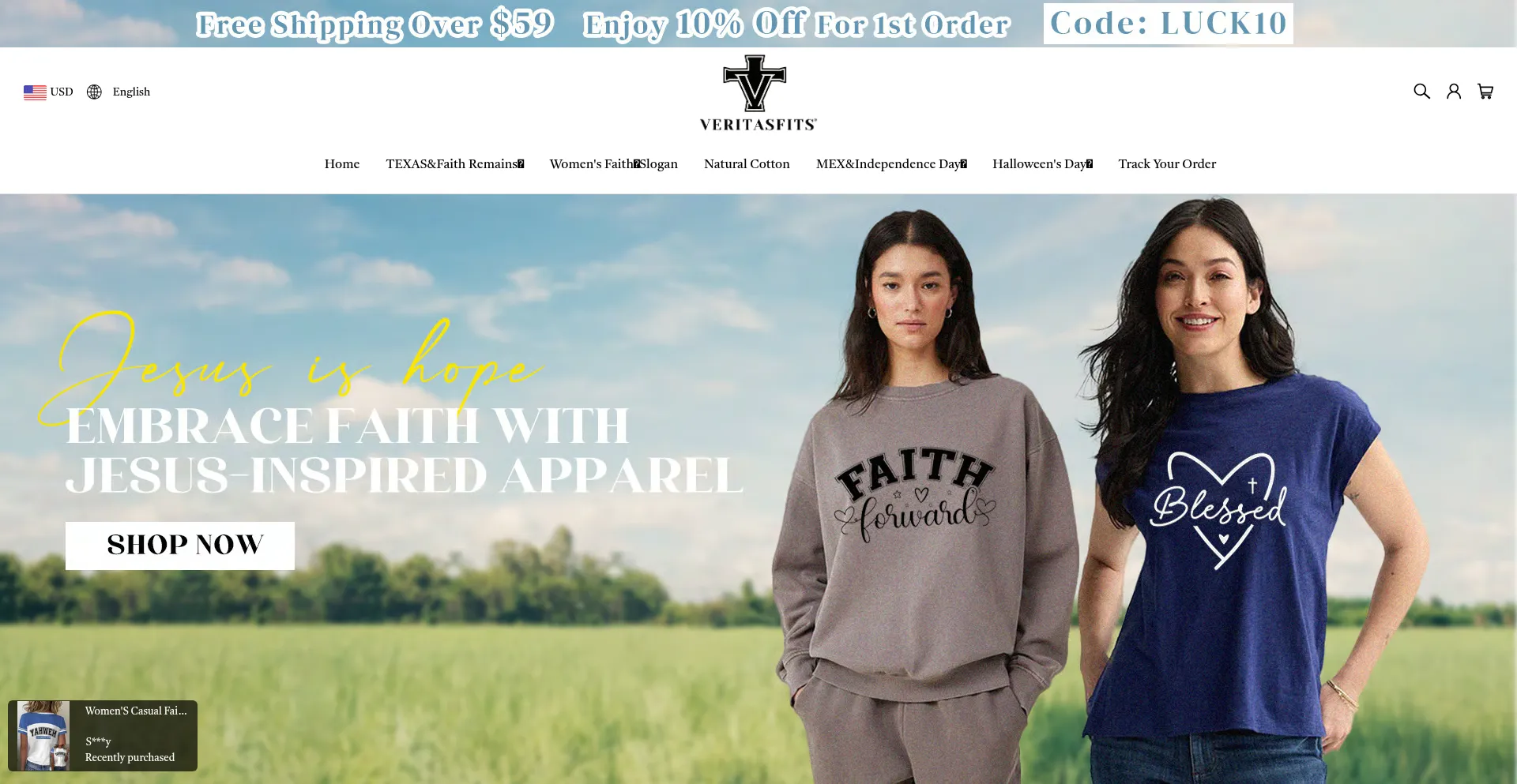 Website screenshot of Veritasfits.com