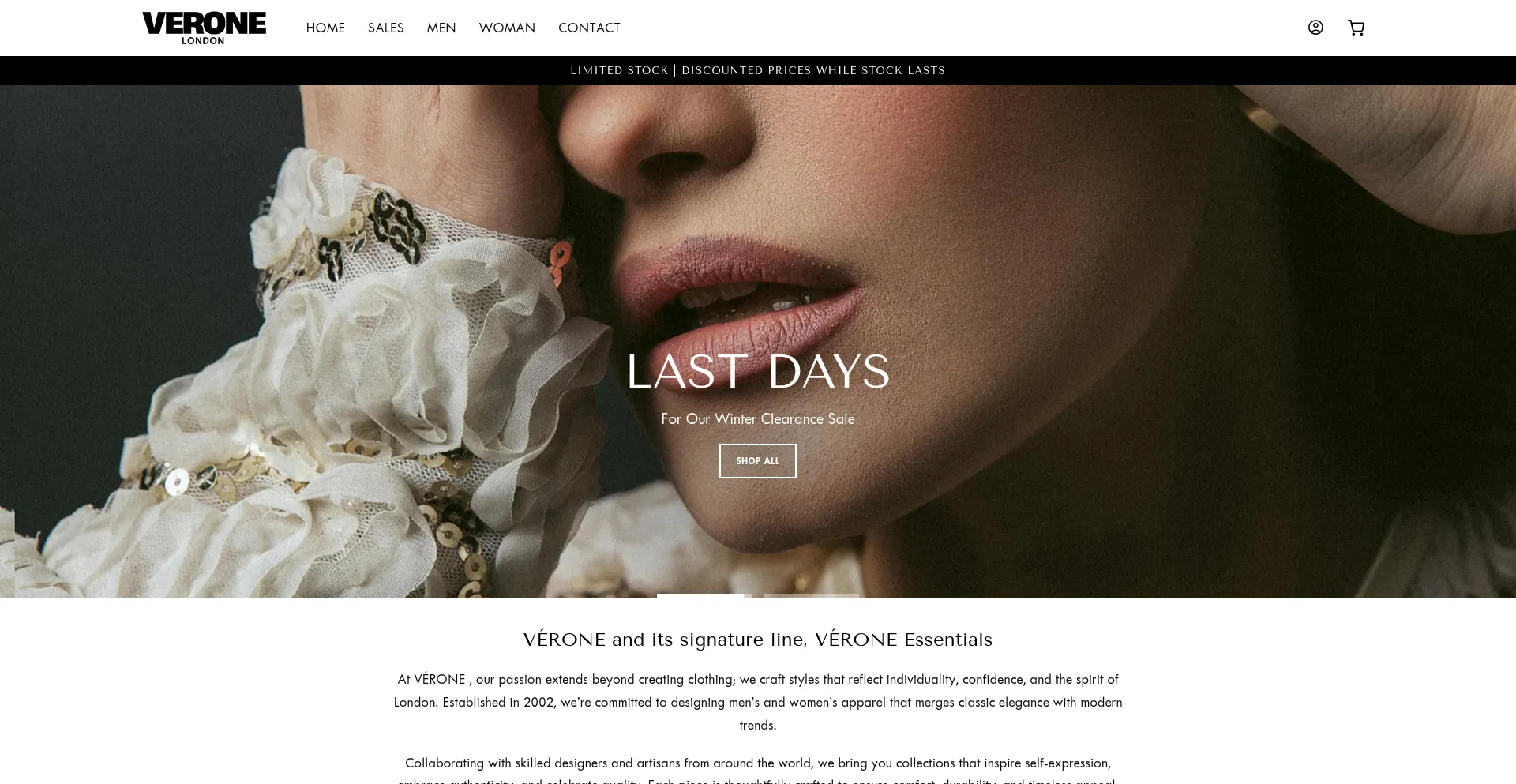 Website screenshot of Veronewear.com