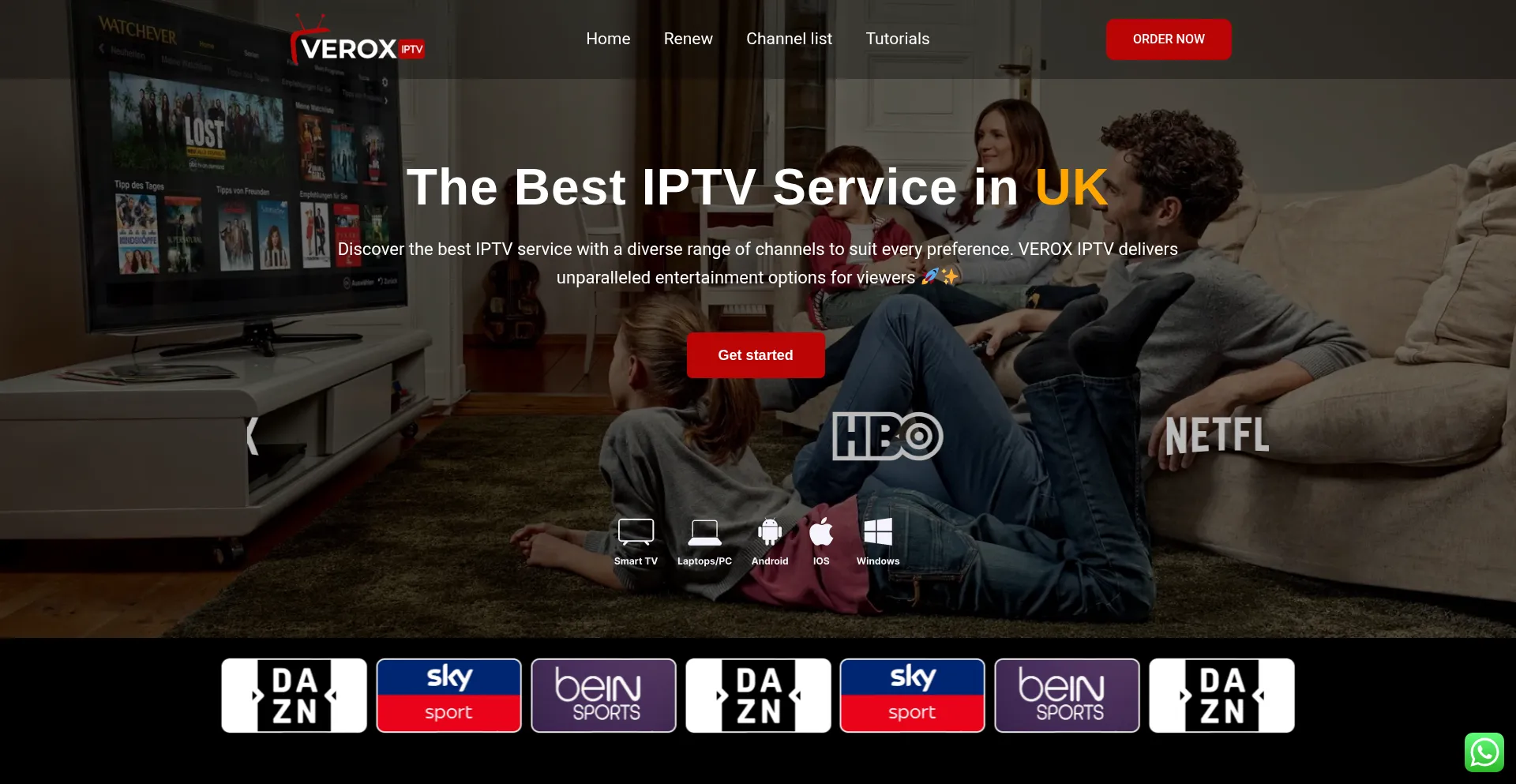 Website screenshot of Veroxiptv.com
