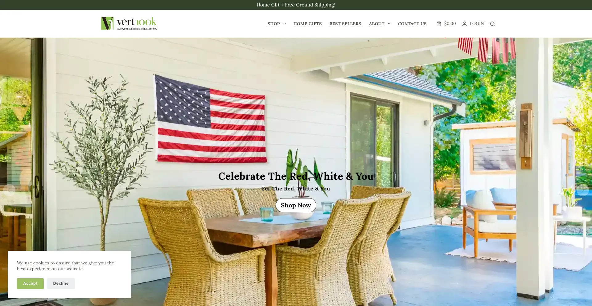 Website screenshot of Vertnook.com
