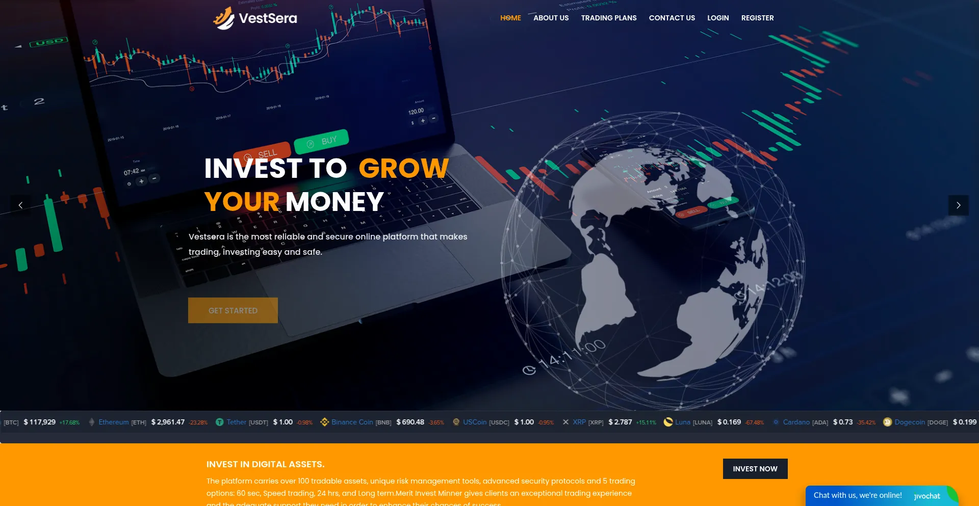Website screenshot of Vestsera.com