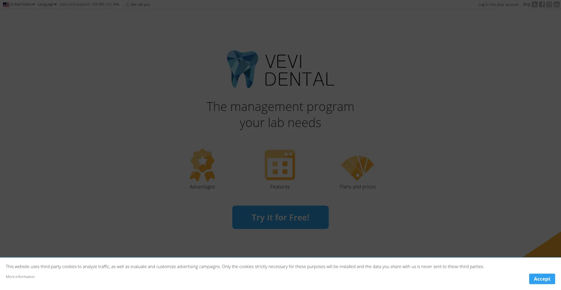 Website screenshot of Vevidental.com