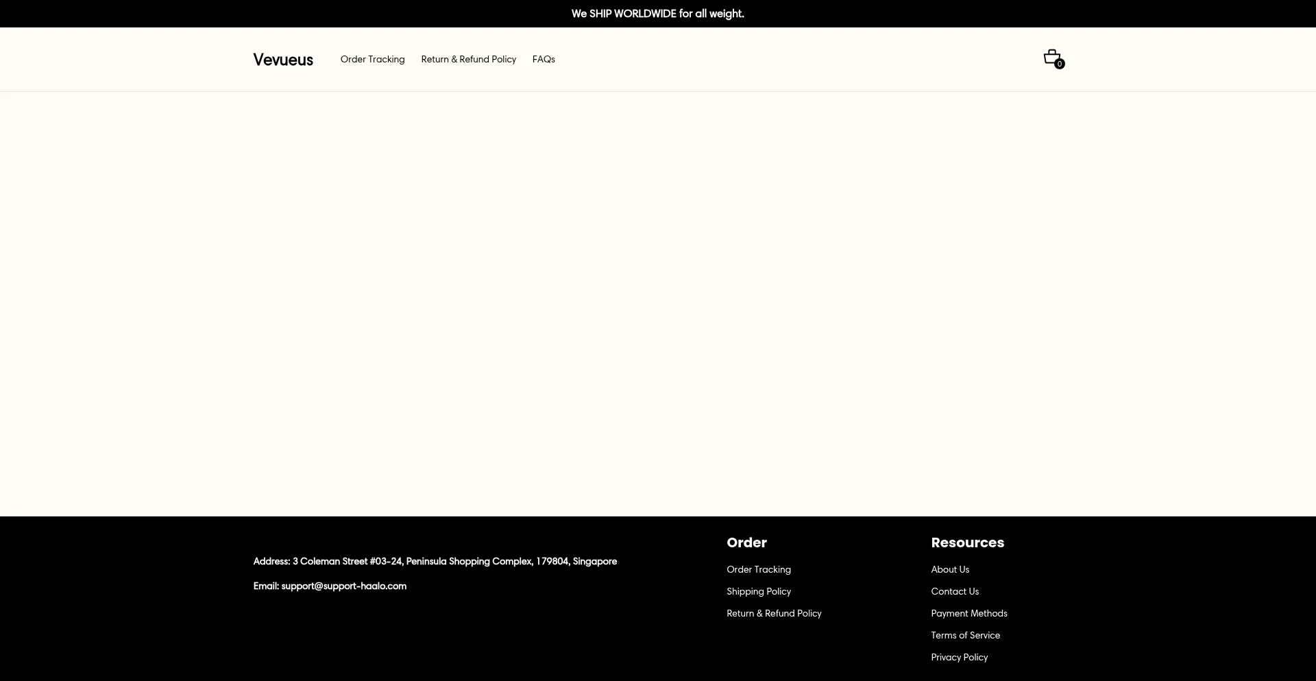 Website screenshot of Vevueus.com