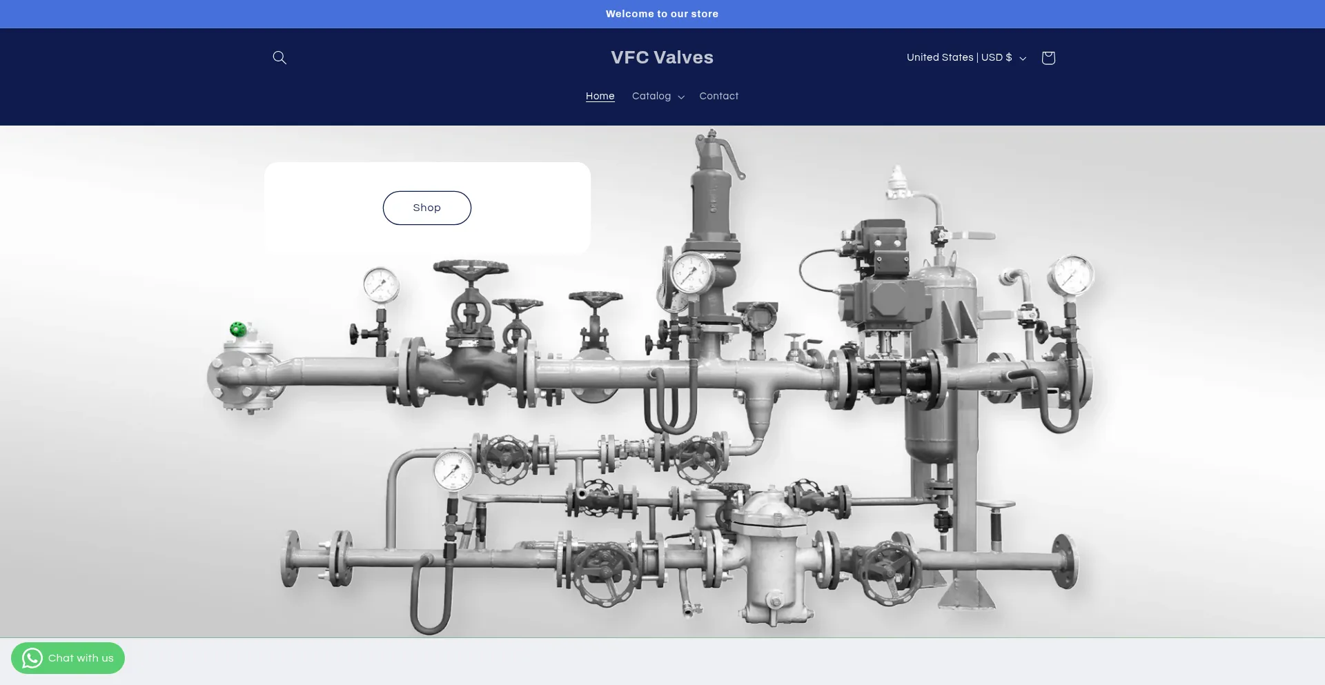Website screenshot of Vfcvalves.com