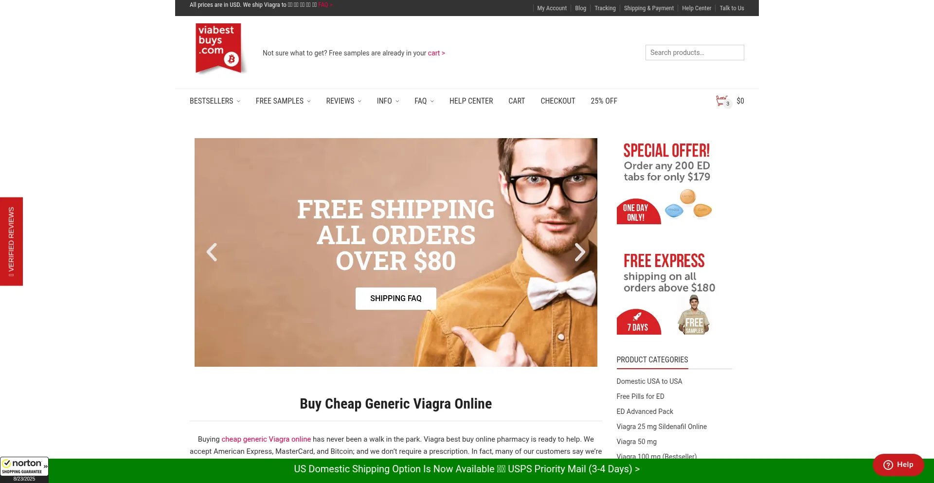 Website screenshot of Viabestbuys.com