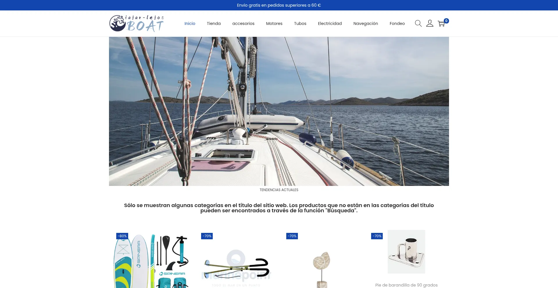Website screenshot of Viajarlejosboat.com