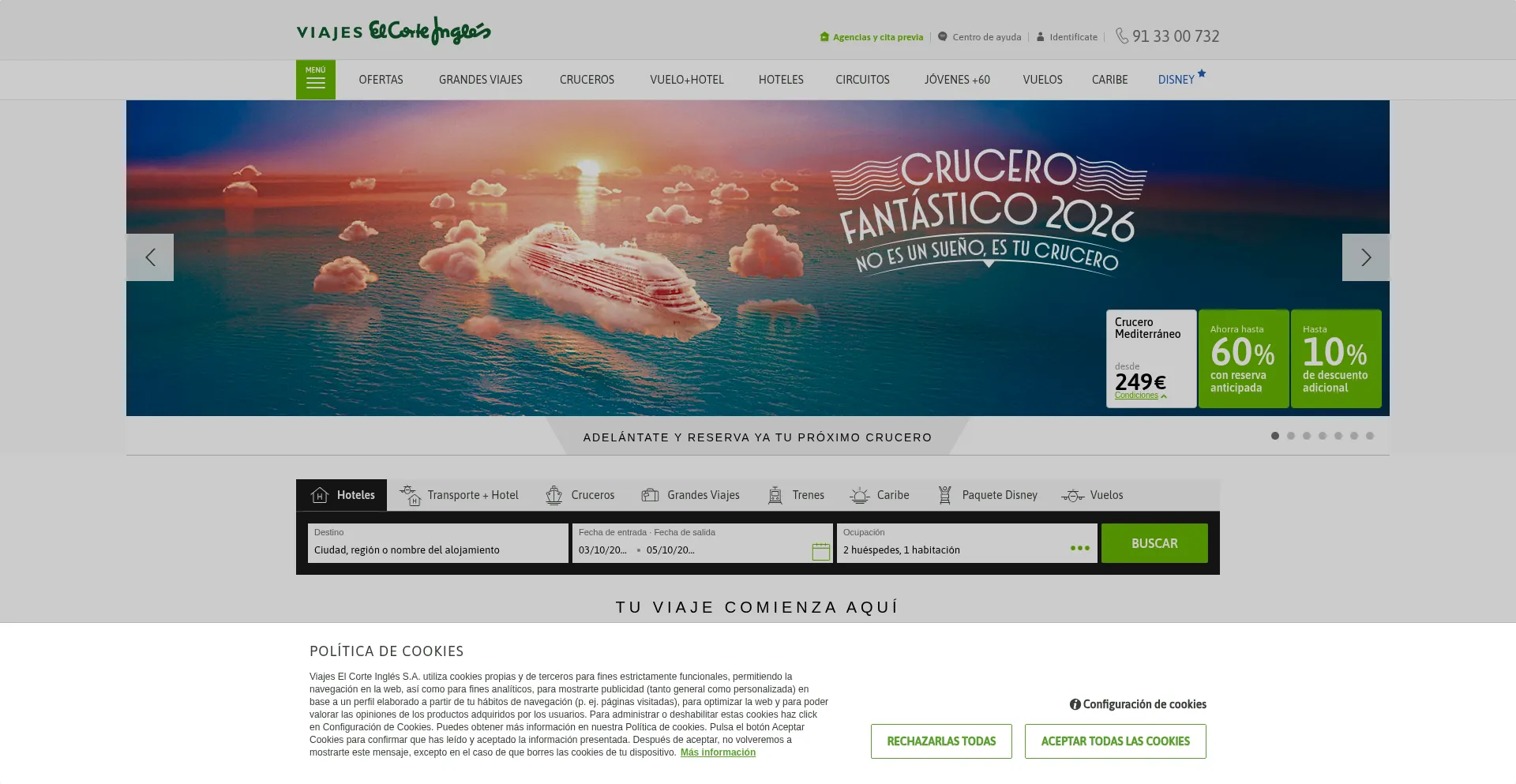Viajeselcorteingles.es Screenshot