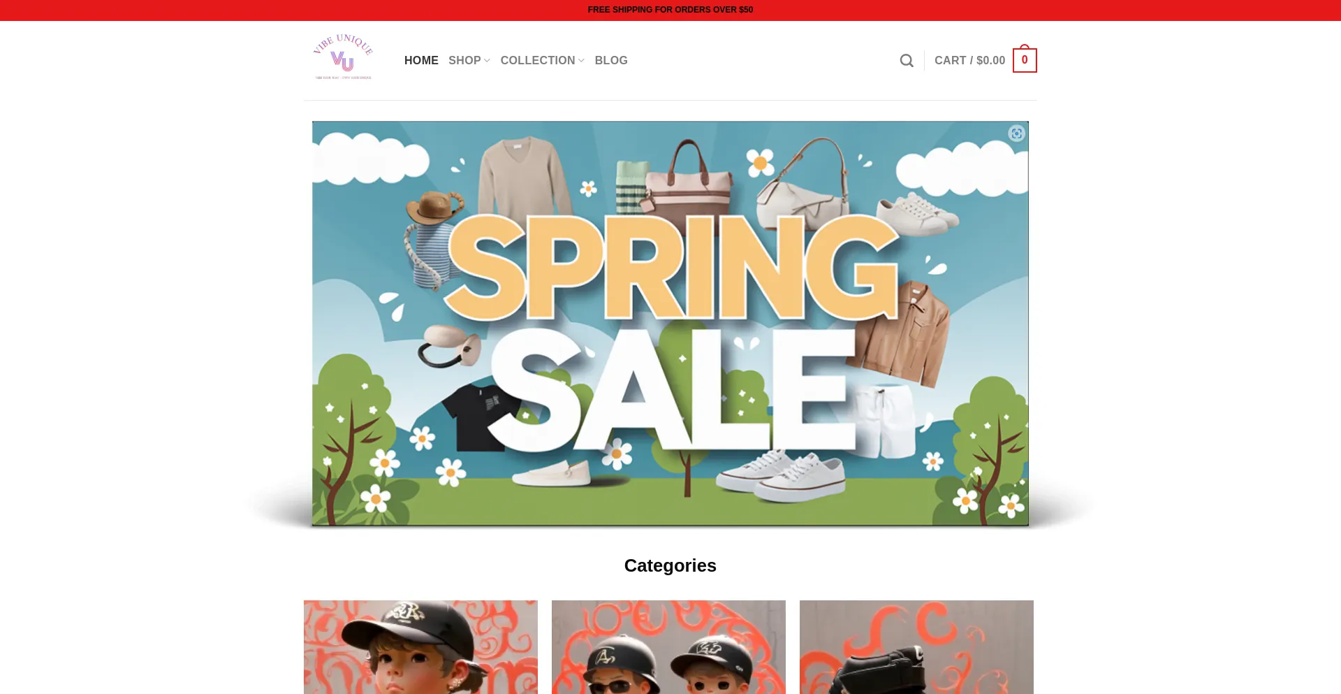 Website screenshot of Vibeuniq.com