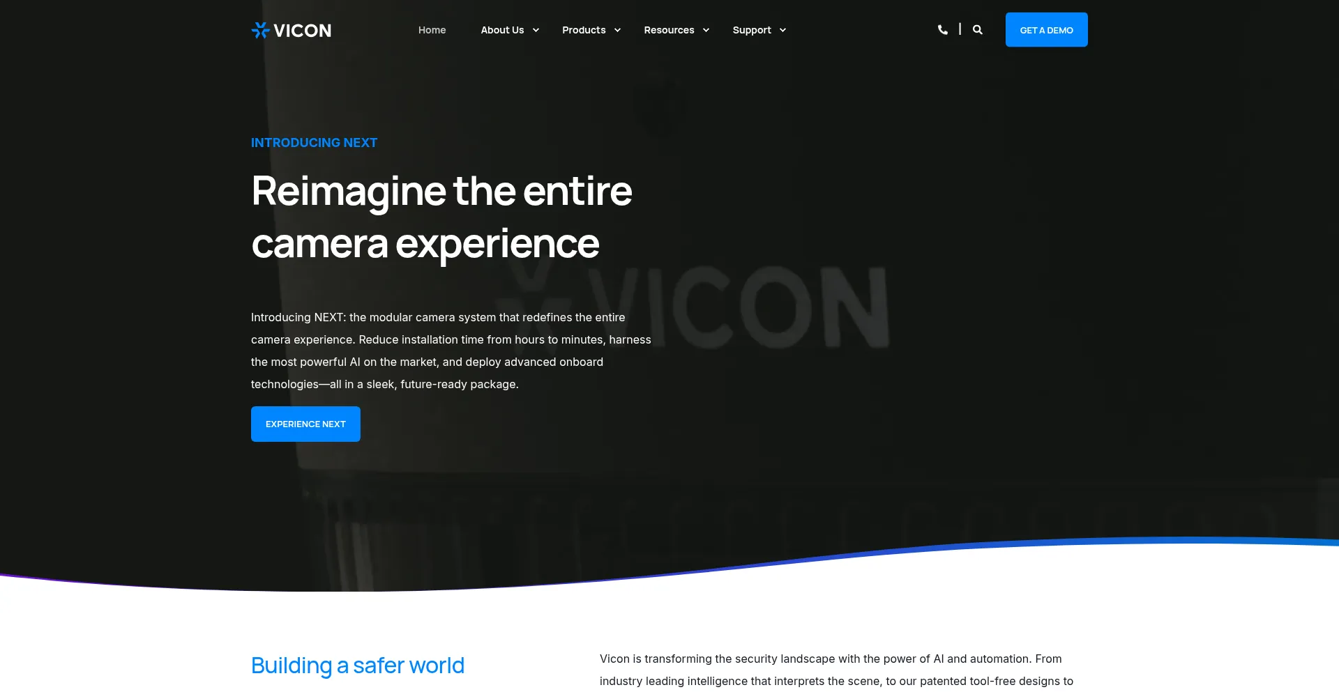 Website screenshot of Vicon-security.com