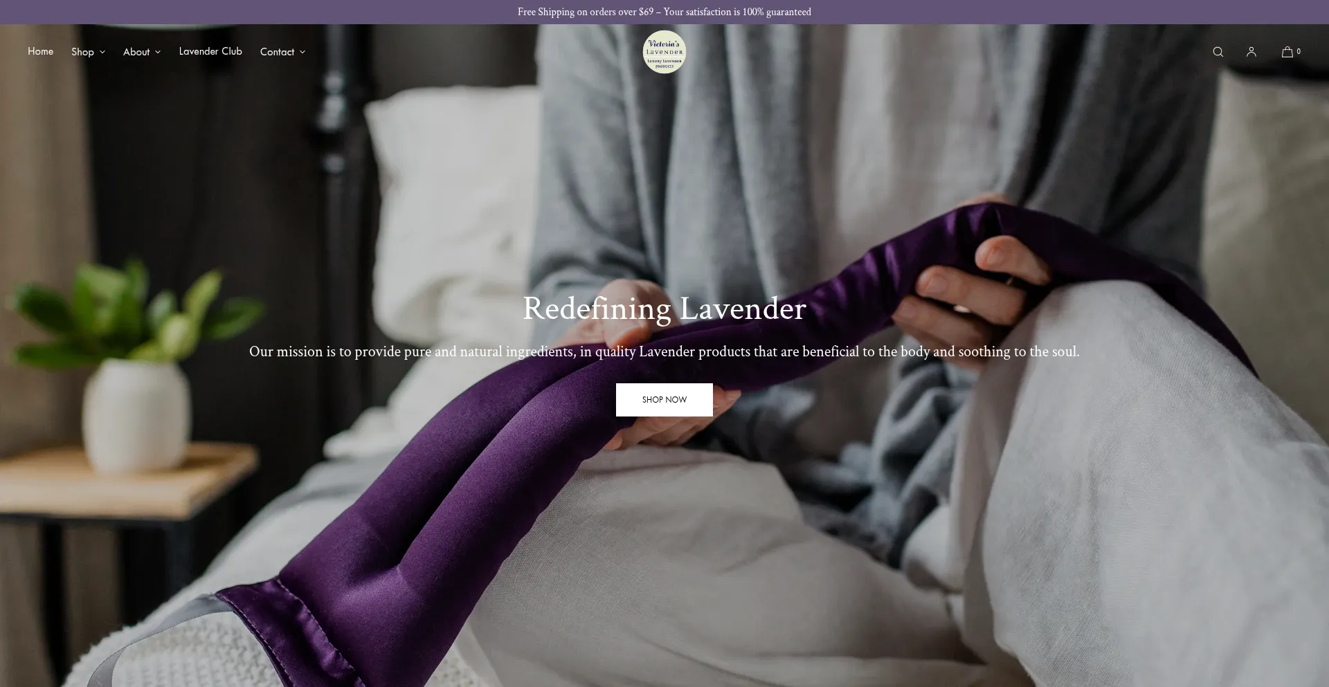 Website screenshot of Victoriaslavender.com