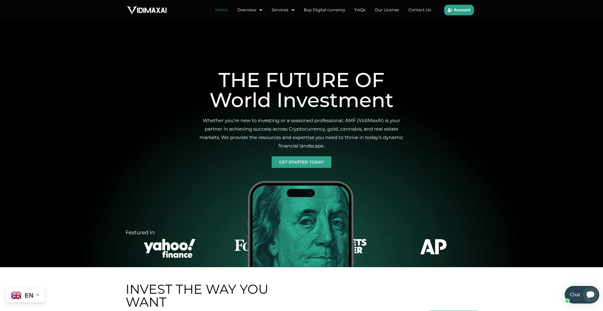 Website screenshot of Vidimaxai.org