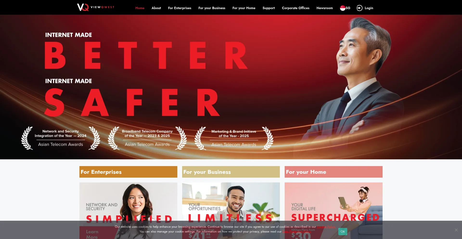 Website screenshot of Viewqwest.com