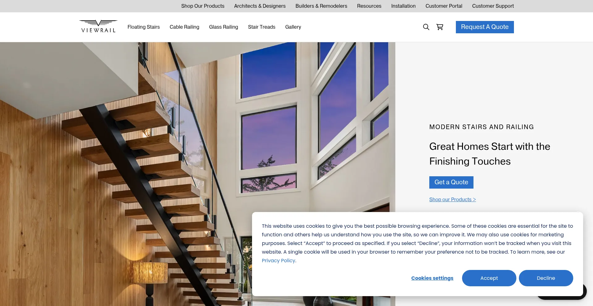 Website screenshot of Viewrail.com