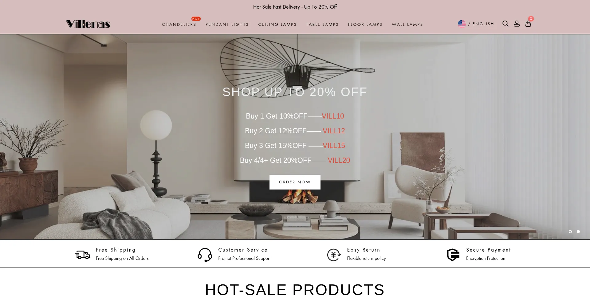 Website screenshot of Villenas.com