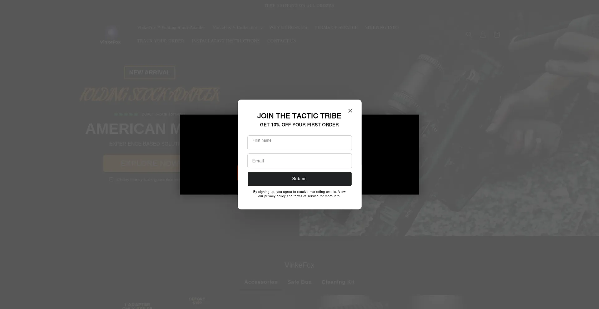 Website screenshot of Vinkefox.com