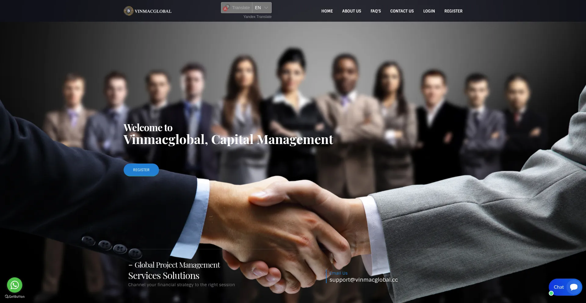 Website screenshot of Vinmacglobal.cc