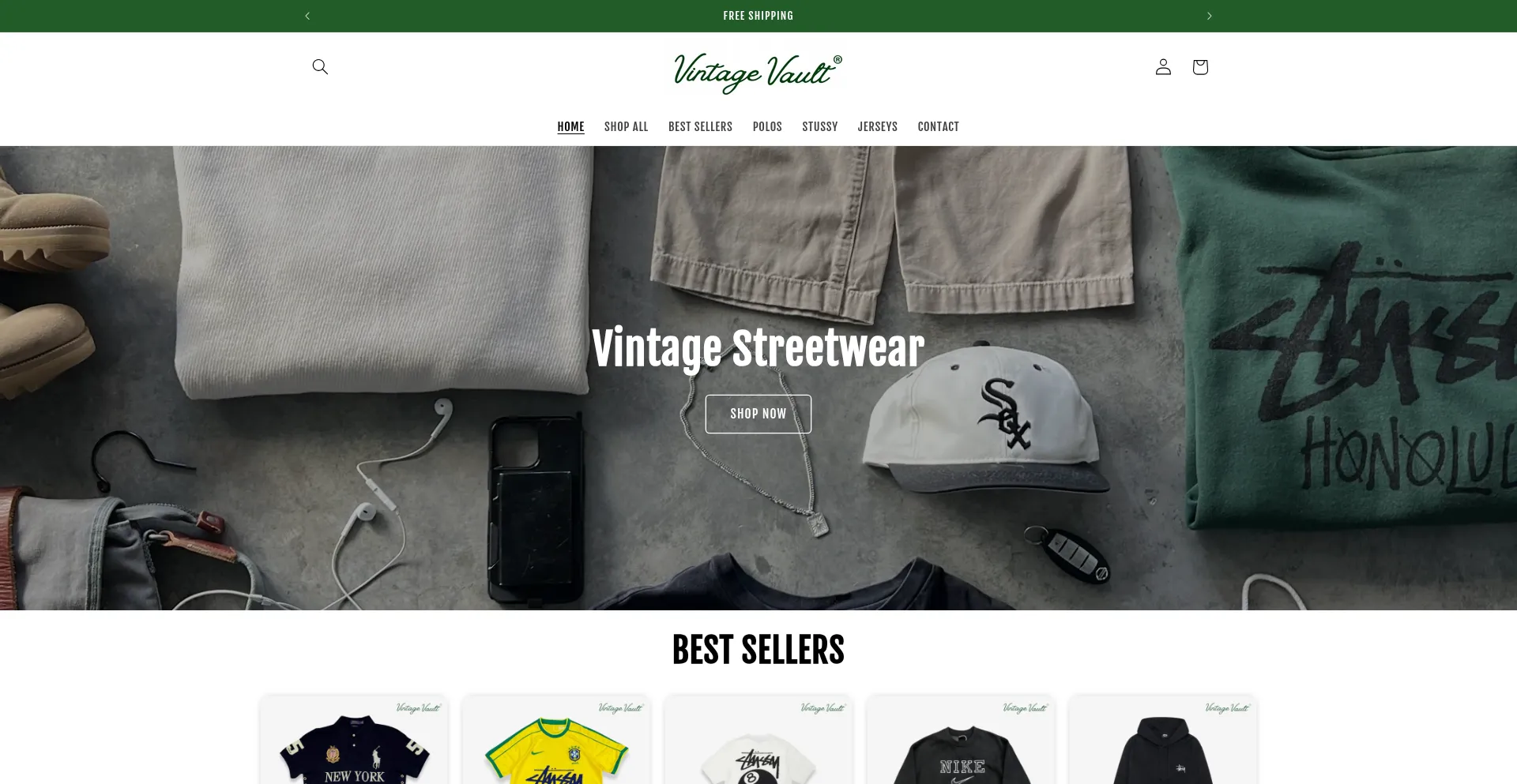 Website screenshot of Vintagevault.us