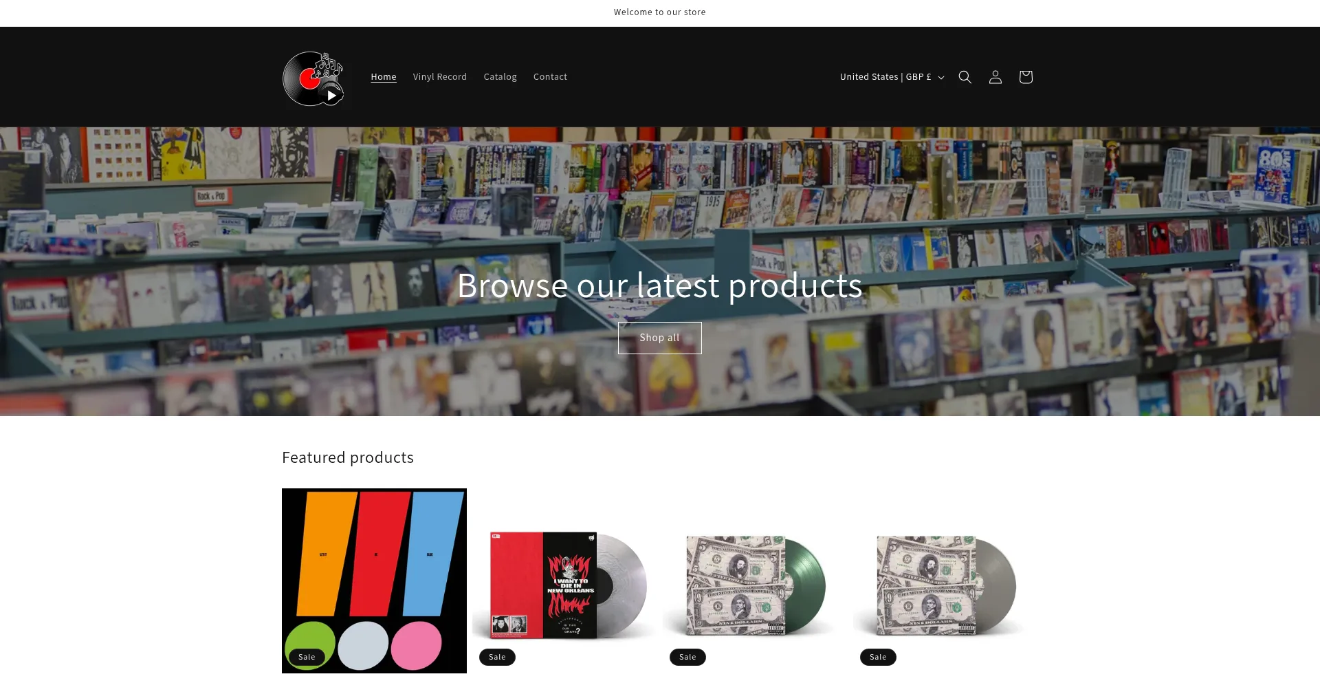 Website screenshot of Vinylive.com