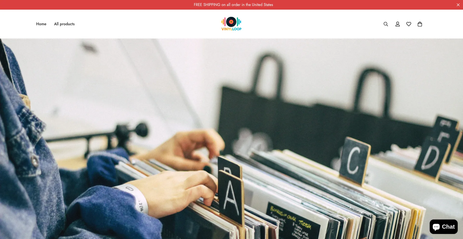 Website screenshot of Vinylloop.shop