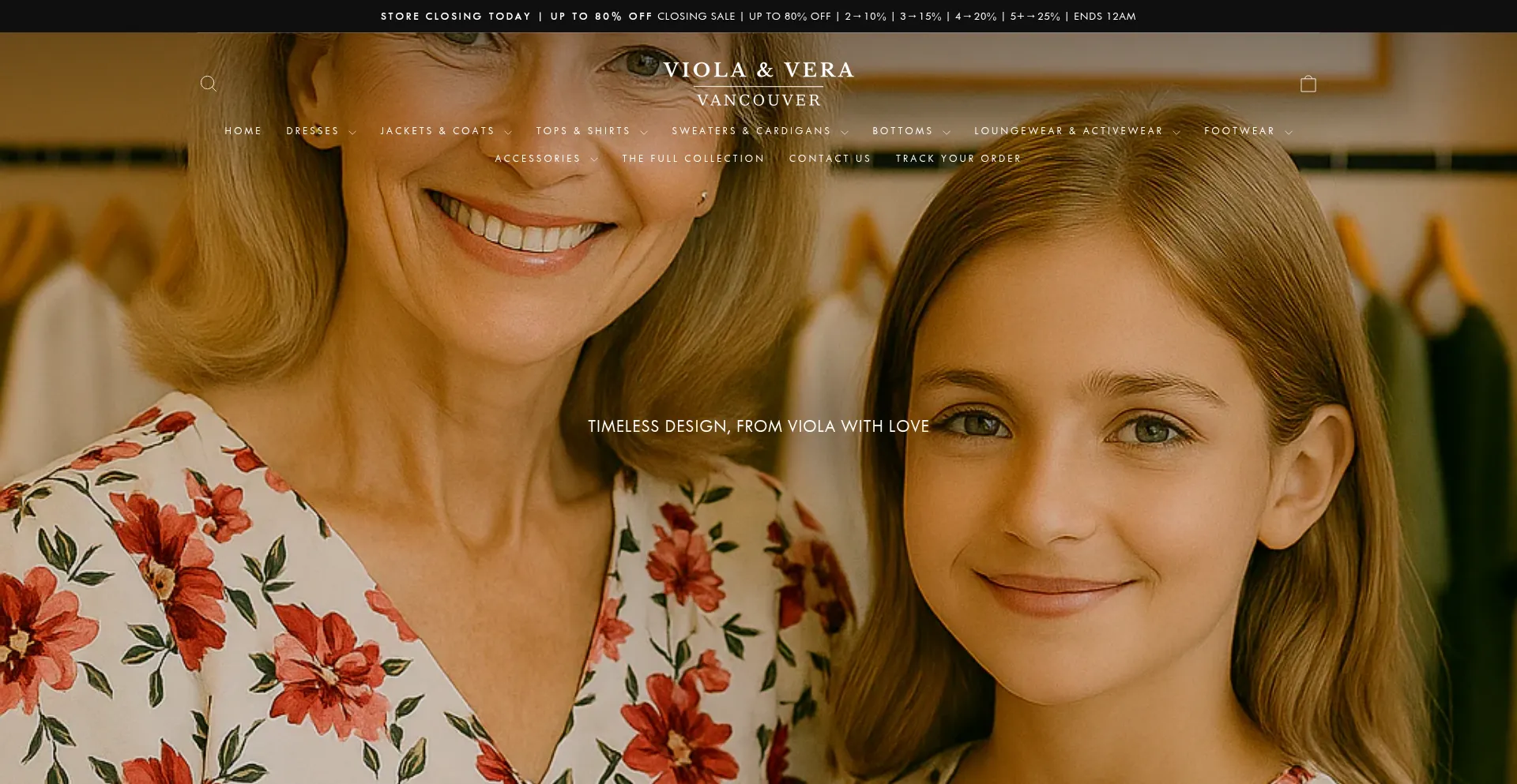 Website screenshot of Violaandvera.com