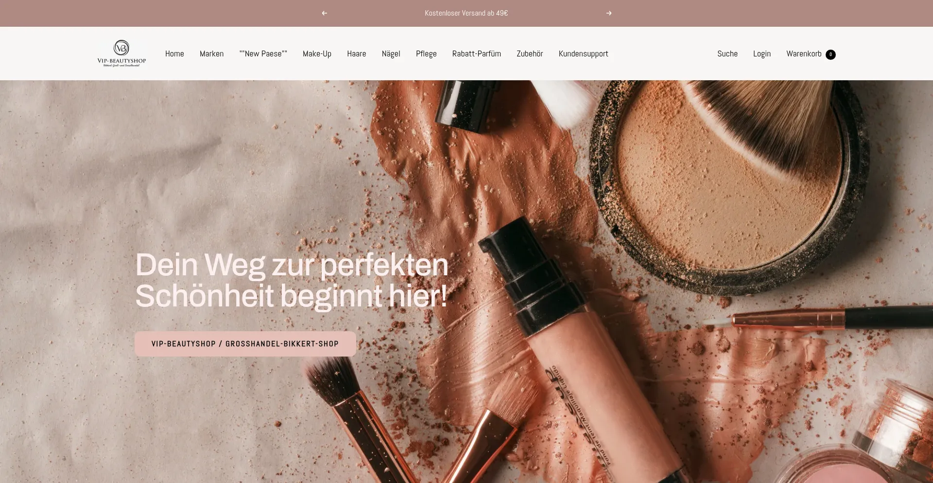 Website screenshot of Vip-beautyshop.de
