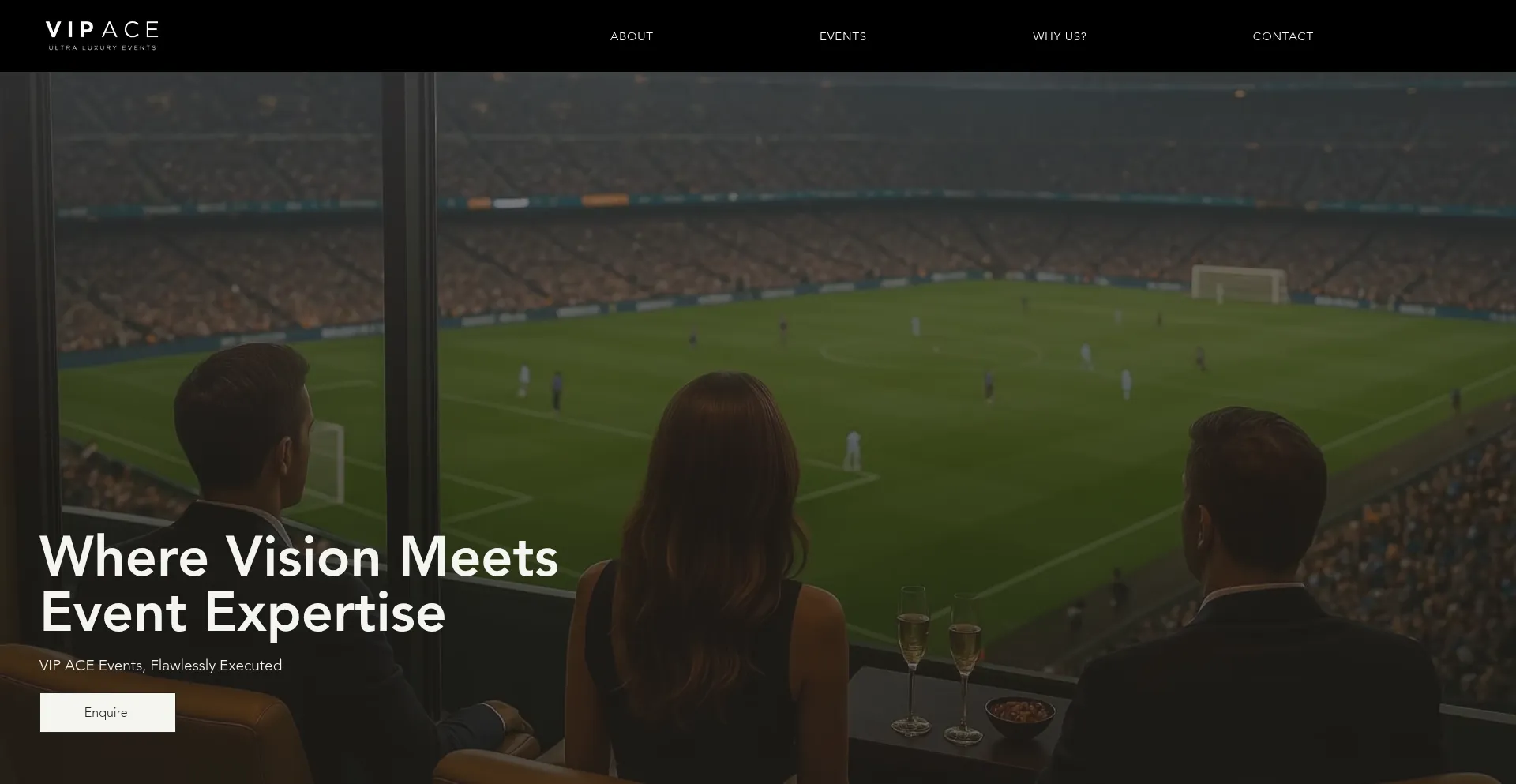 Website screenshot of Vipaceevents.co.uk