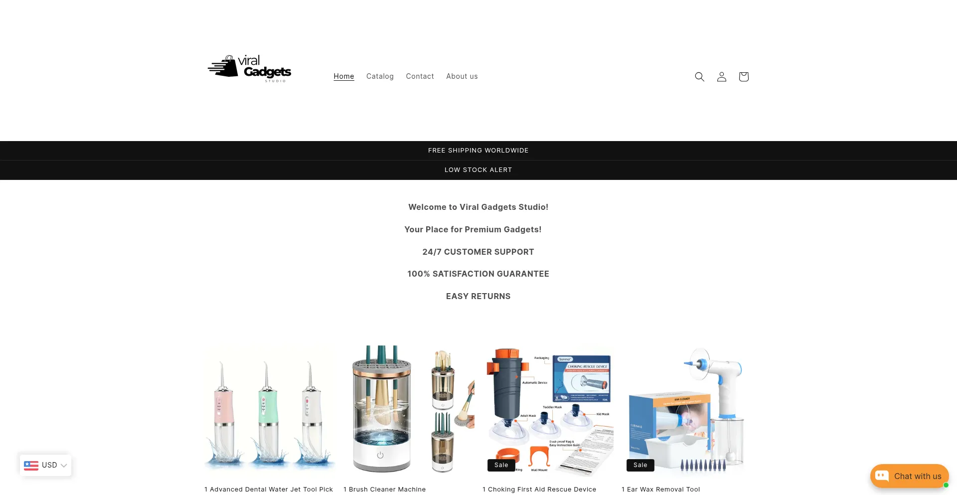 Website screenshot of Viralgadgets-studio.online
