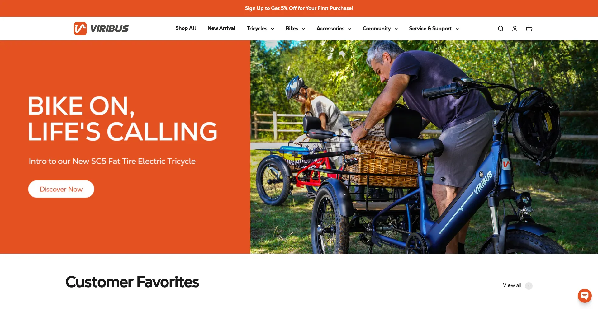 Website screenshot of Viribusbikes.com