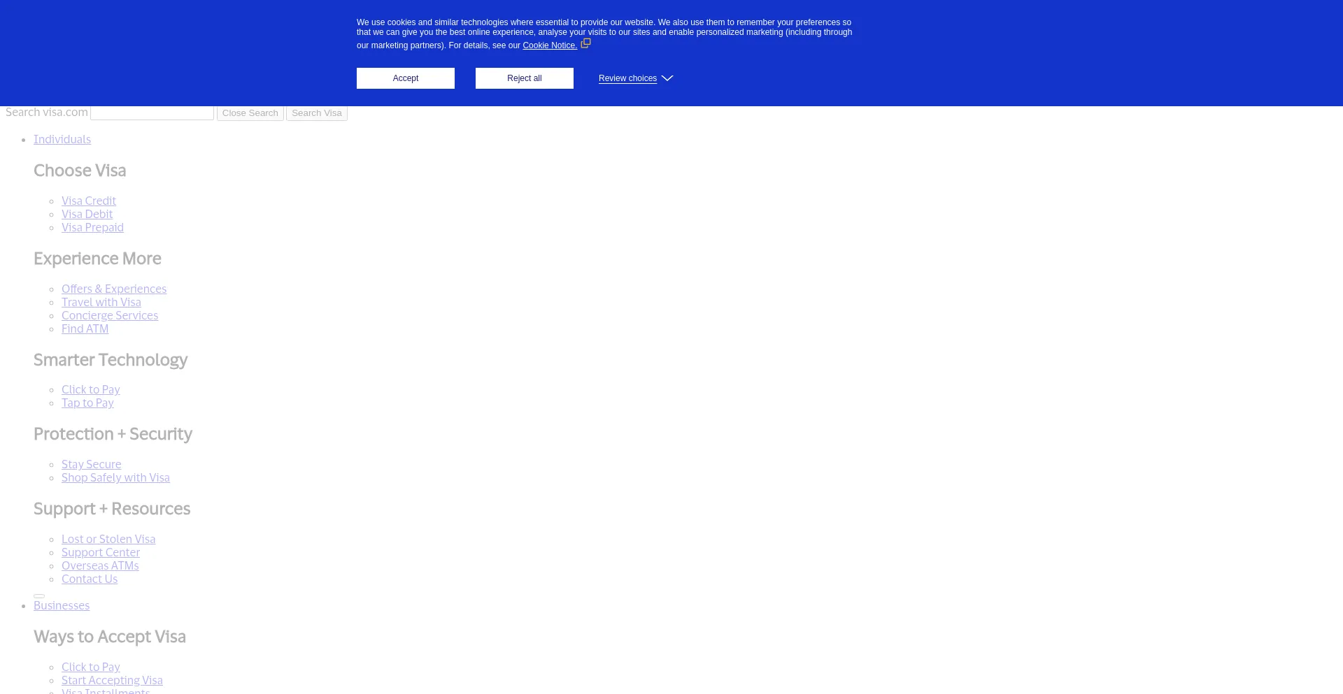 Website screenshot of Visamiddleeast.com