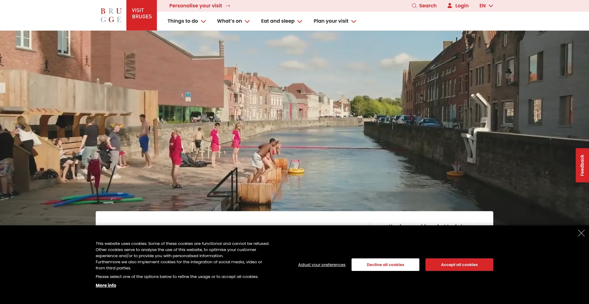 Website screenshot of Visitbruges.be