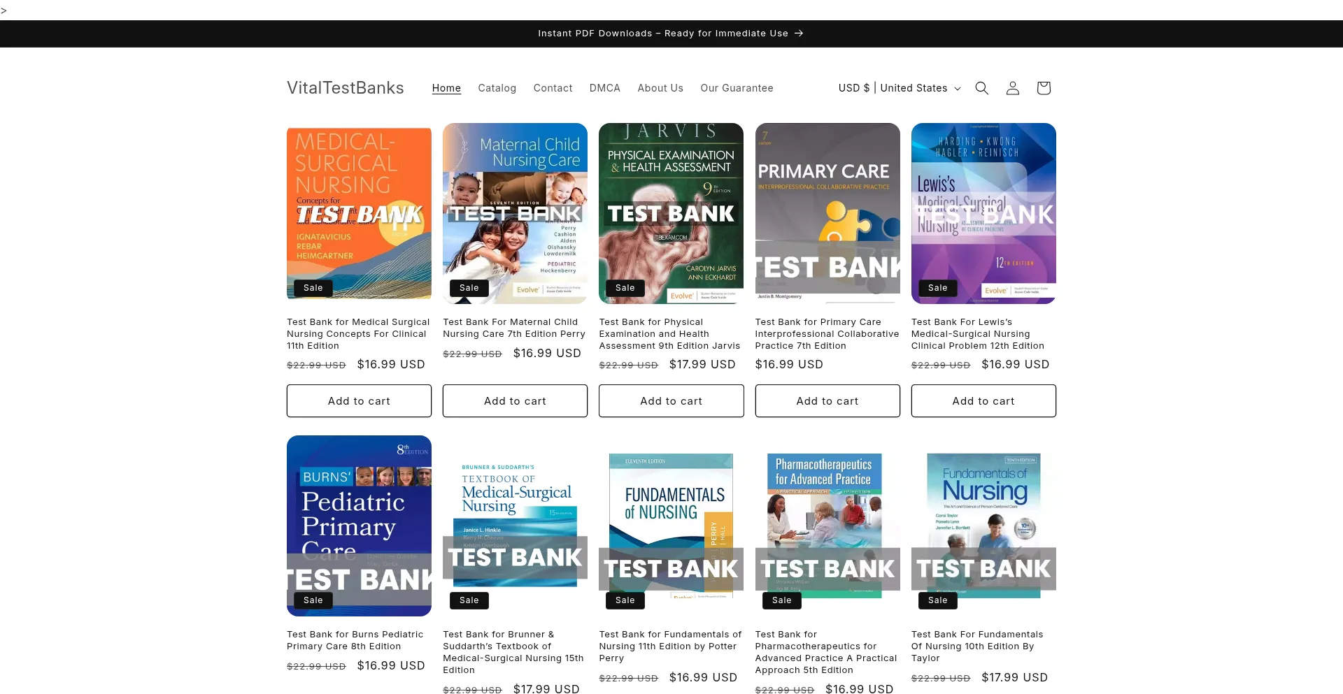 Vitaltestbanks.com Screenshot
