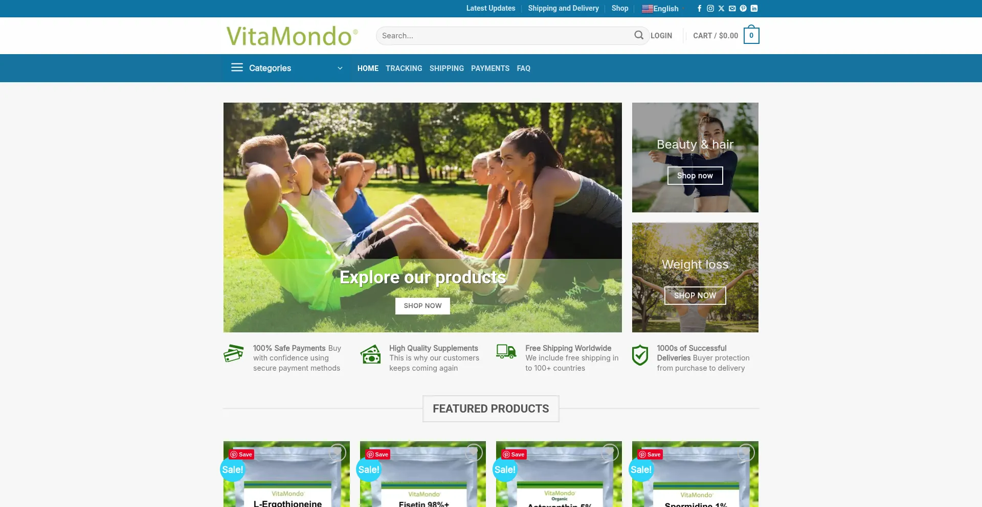 Website screenshot of Vitamondo.net