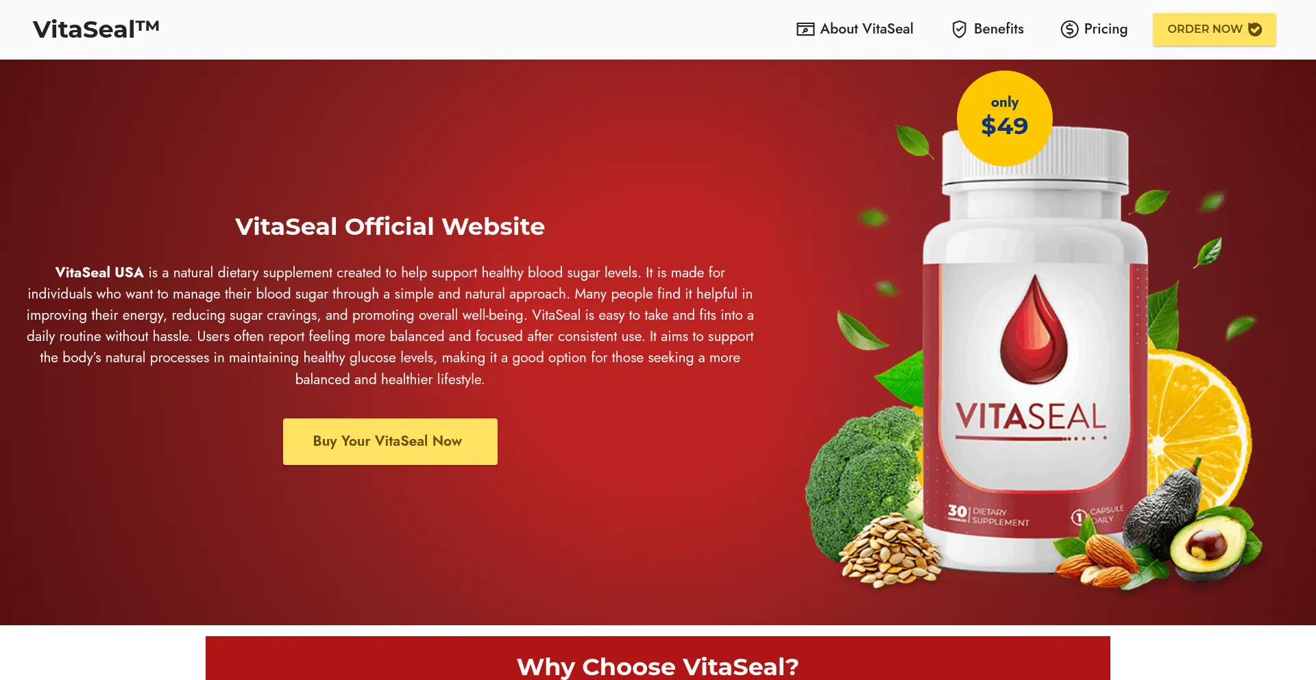 Website screenshot of Vitaseal.cc