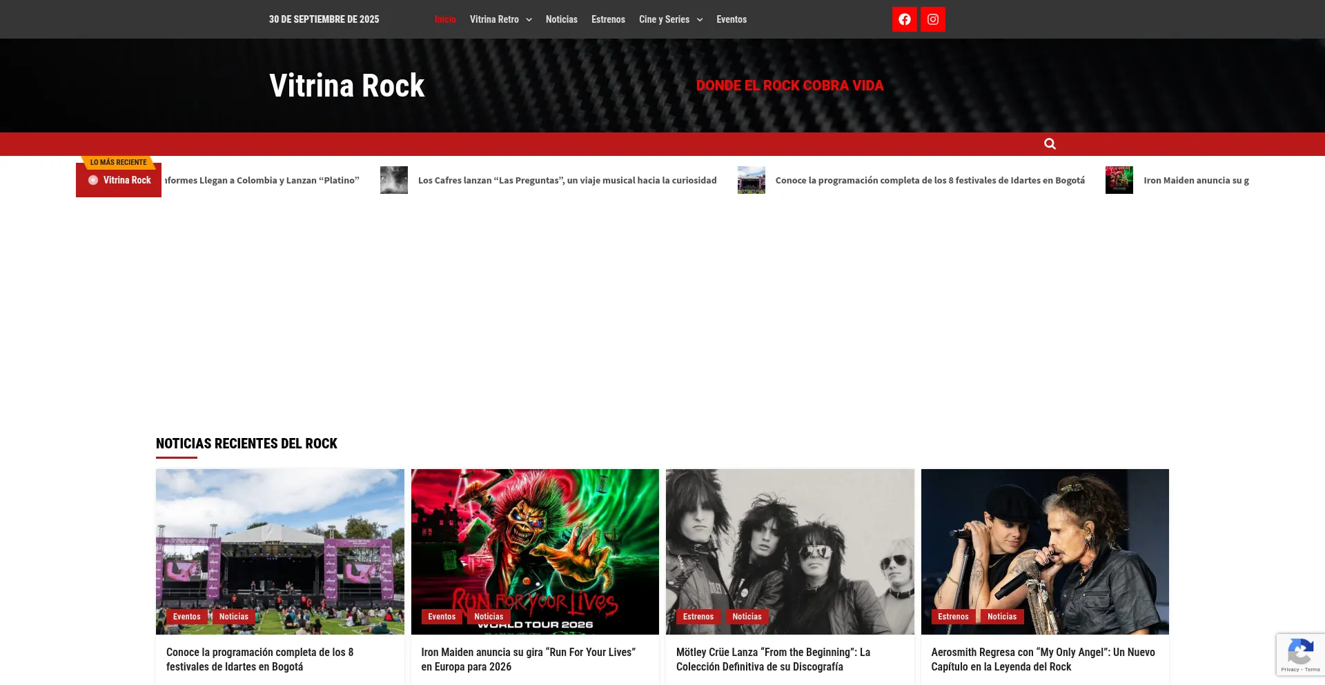 Vitrinarock.com Screenshot