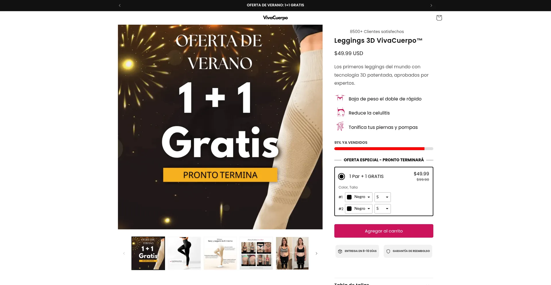 Website screenshot of Vivacuerpomexico.com
