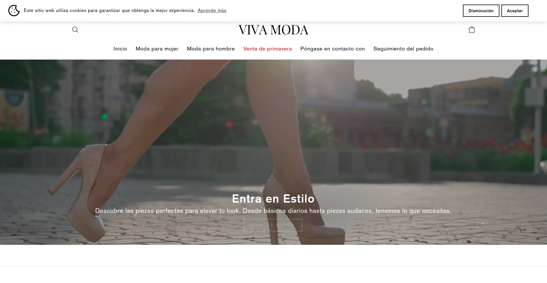 Website screenshot of Vivamoda.es