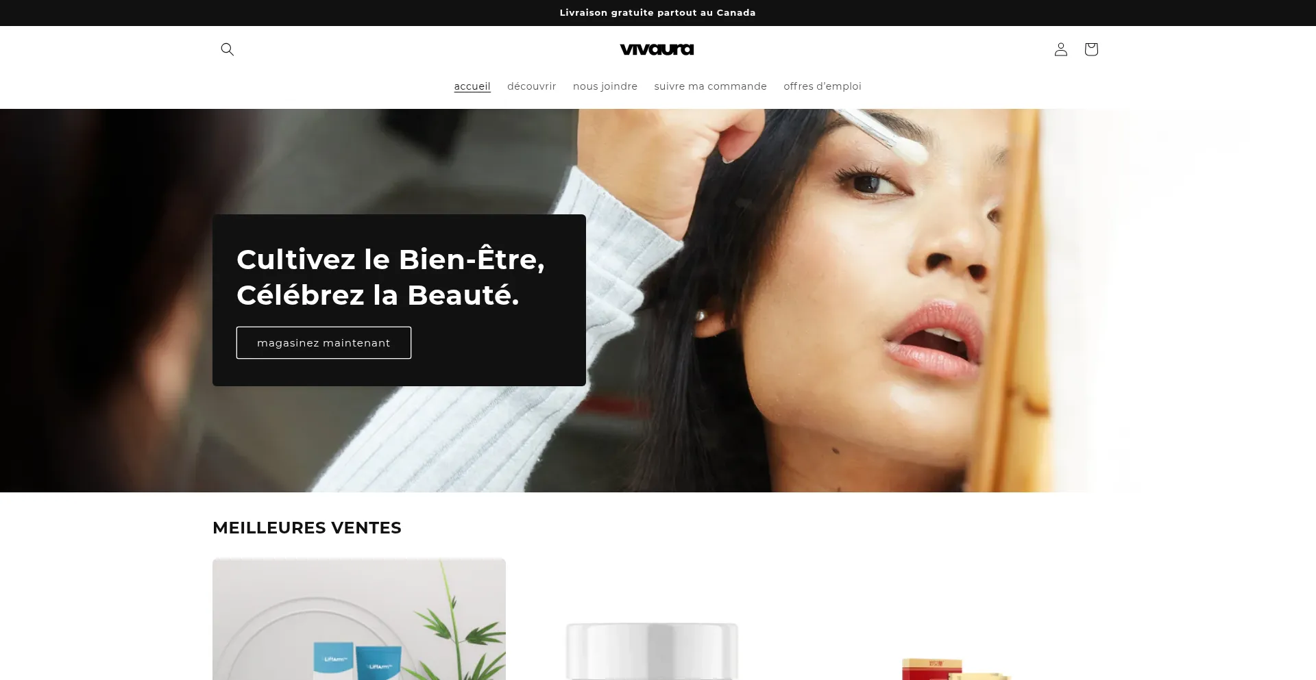 Website screenshot of Vivaura.com