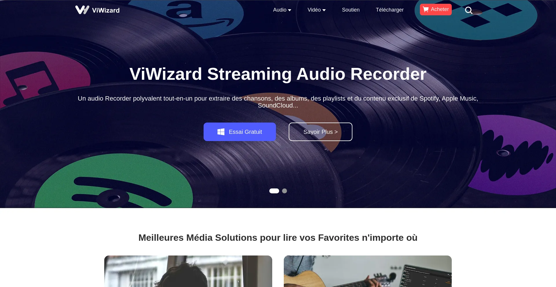 Website screenshot of Viwizard.fr