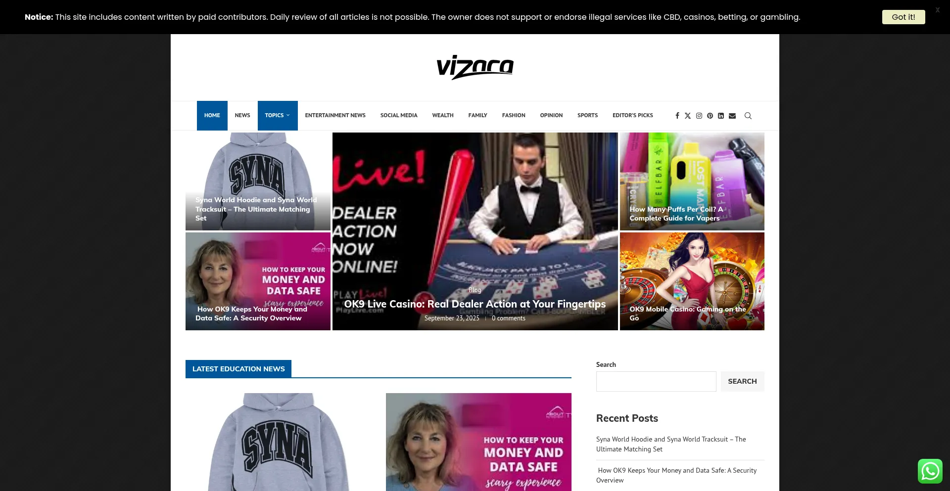 Vizaca.org Screenshot