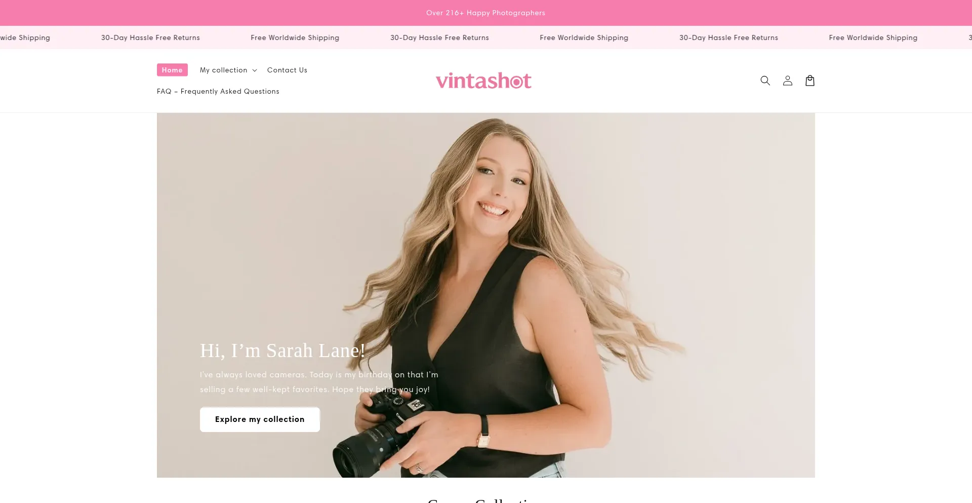 Website screenshot of Vlogcamera.shop