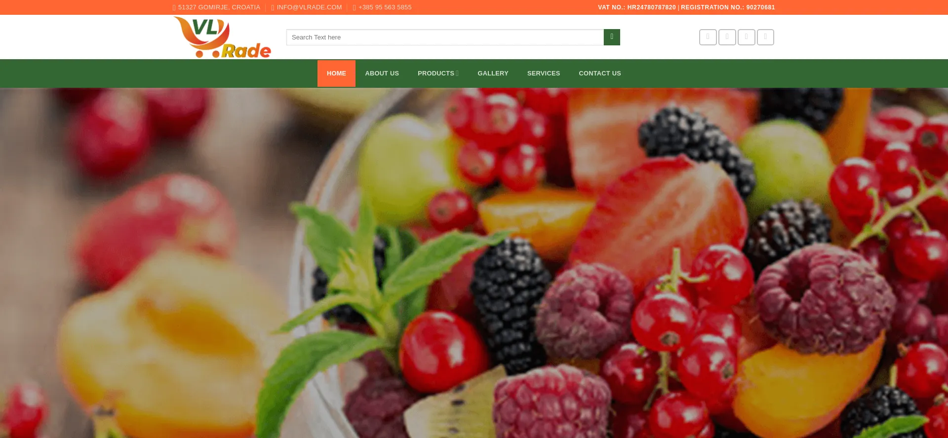 Website screenshot of Vlrade.com