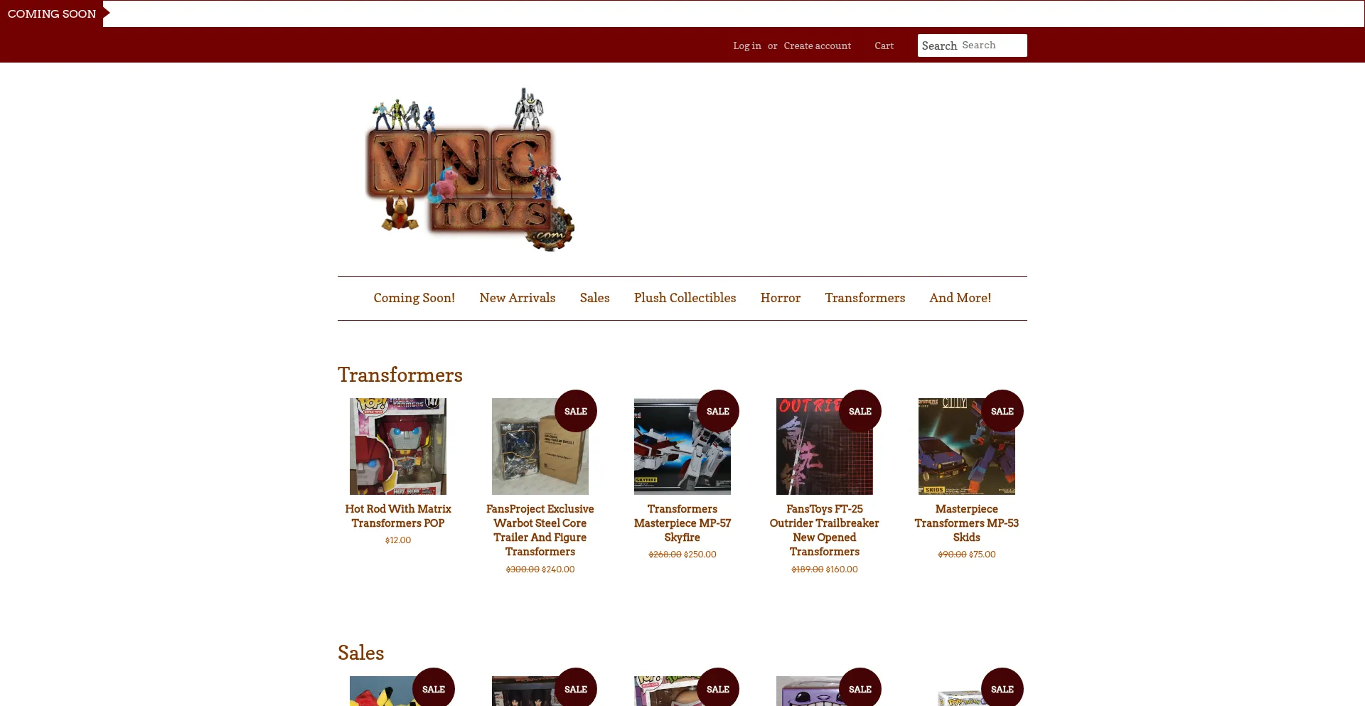 Website screenshot of Vnctoys.com