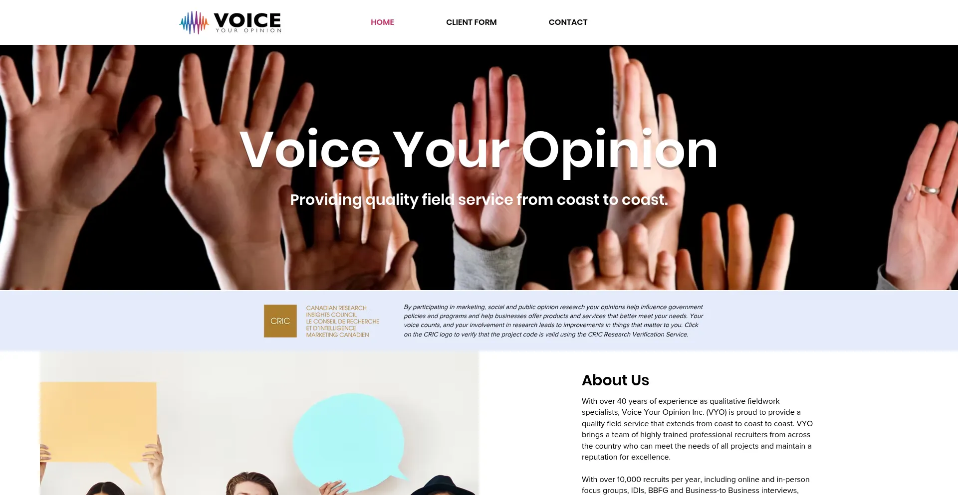 Voiceyouropinion.ca Screenshot