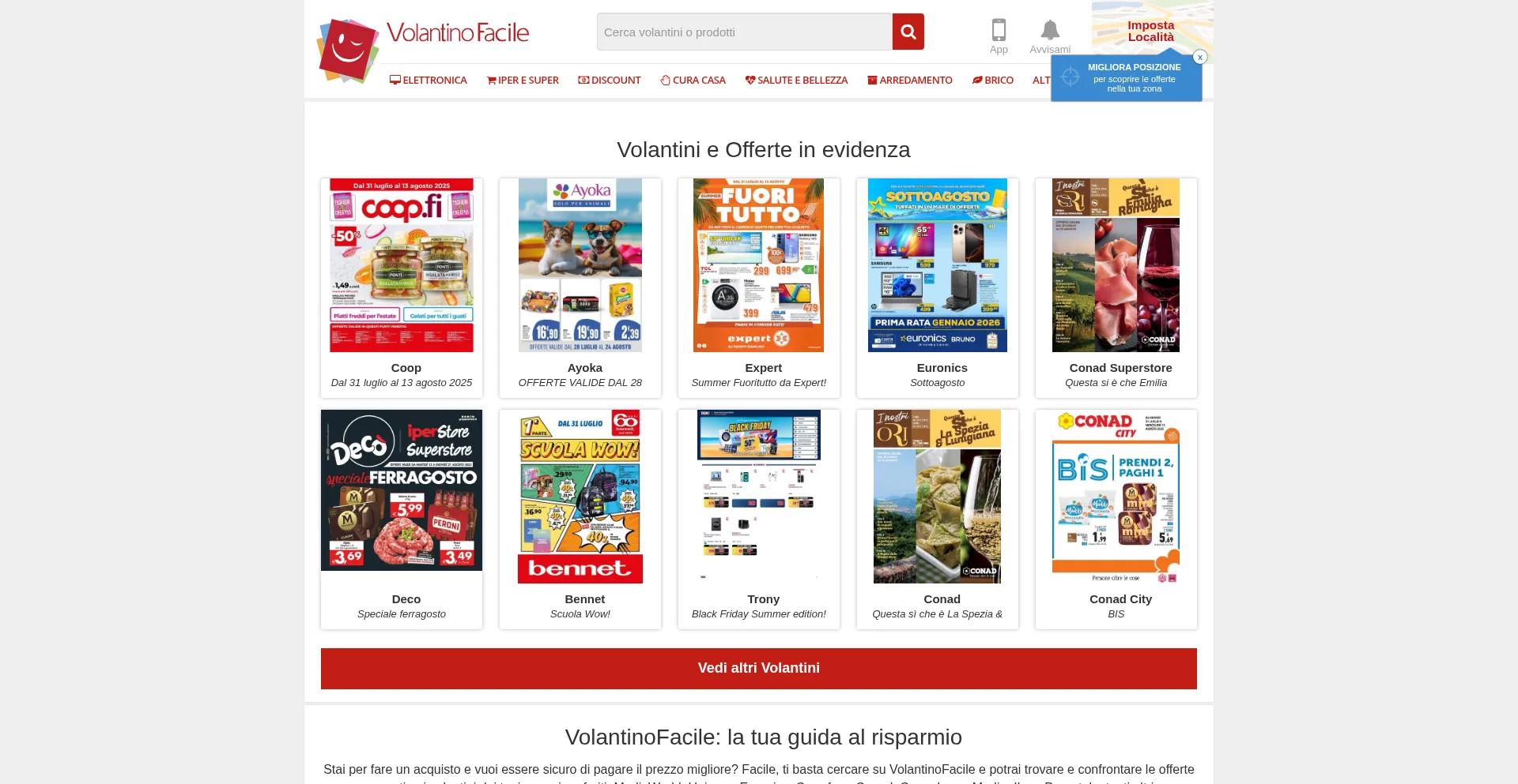 Website screenshot of Volantinofacile.it