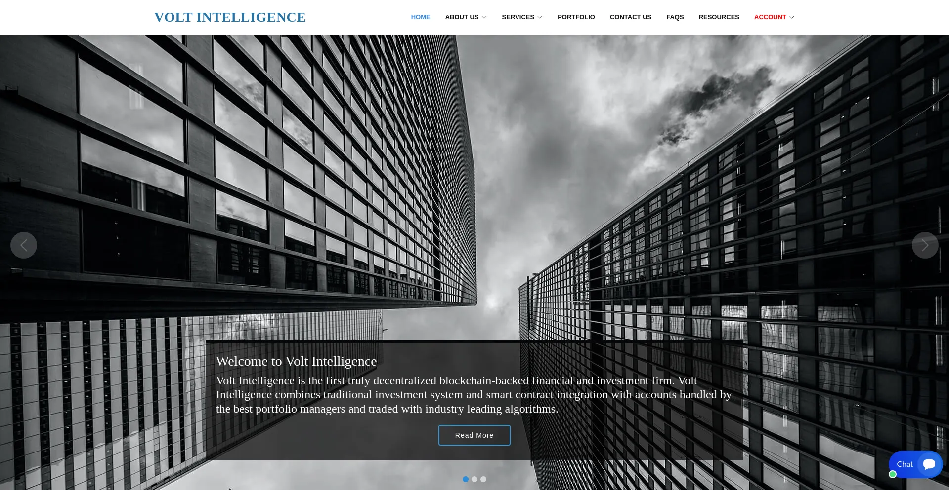 Website screenshot of Voltintelligence.org