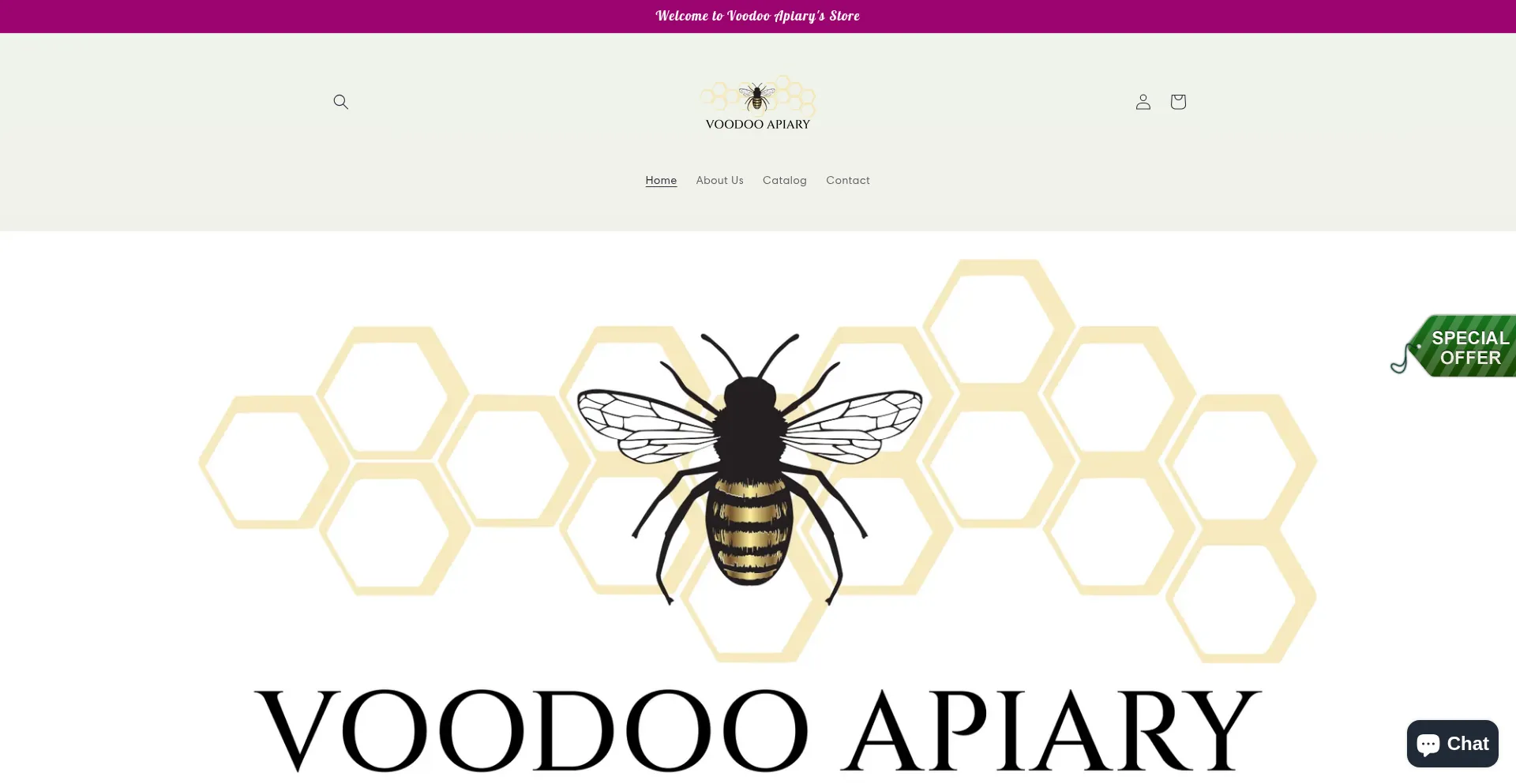 Website screenshot of Voodooapiary.com